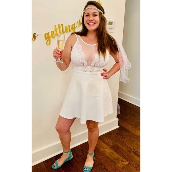 Lulu’s “Miracle Worker” Backless Lace Skater Dress - Picture 13 of 16